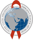 A logo with a globe and red ribbons

Description automatically generated